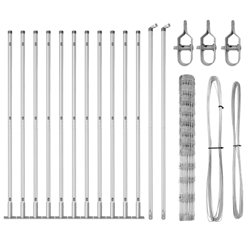 Wildzaun Silber 25 x 1,4 m Verzinkter Stahl
